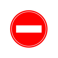 no entry sign on white background