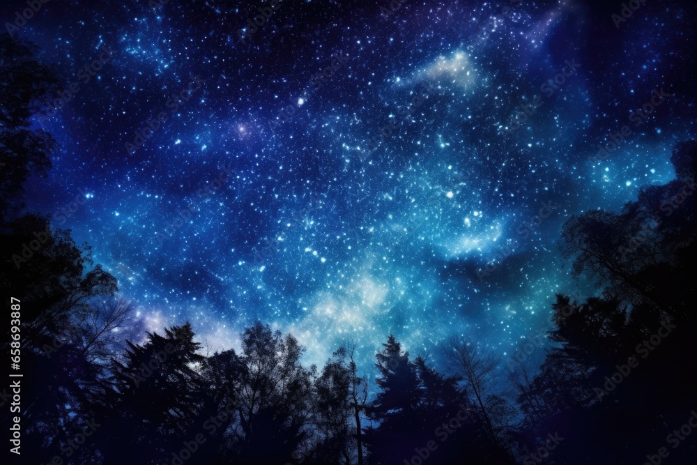 Poster a beautiful night sky filled with a multitude of stars. perfect for astronomy enthusiasts or those l