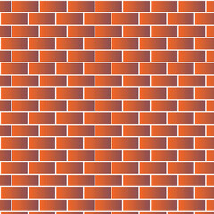 Red brick texture seamless vector background.