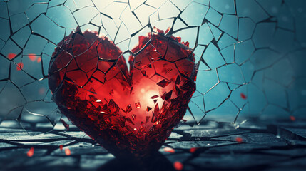 Close up of a broken heart
