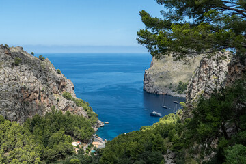 Sa Calobra is a stunning setting for two unique beaches of Majorca tucked in among steep rocky...