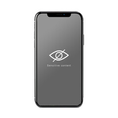 Illustration of a smartphone with a restricted content icon displayed