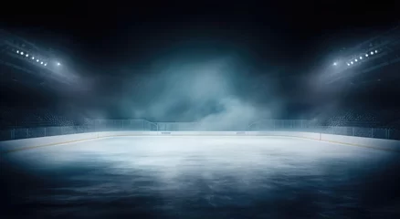 Fototapeten Ice arena, nobody. Dramatic lighting © cherezoff