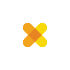 x bandage medical symbol icon vector