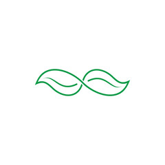 infinity green leaf organic food symbol logo vector