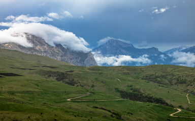 Fototapeta na wymiar Mountain landscape of North Ossetia 