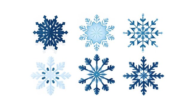 set of blue snowflakes for the background.