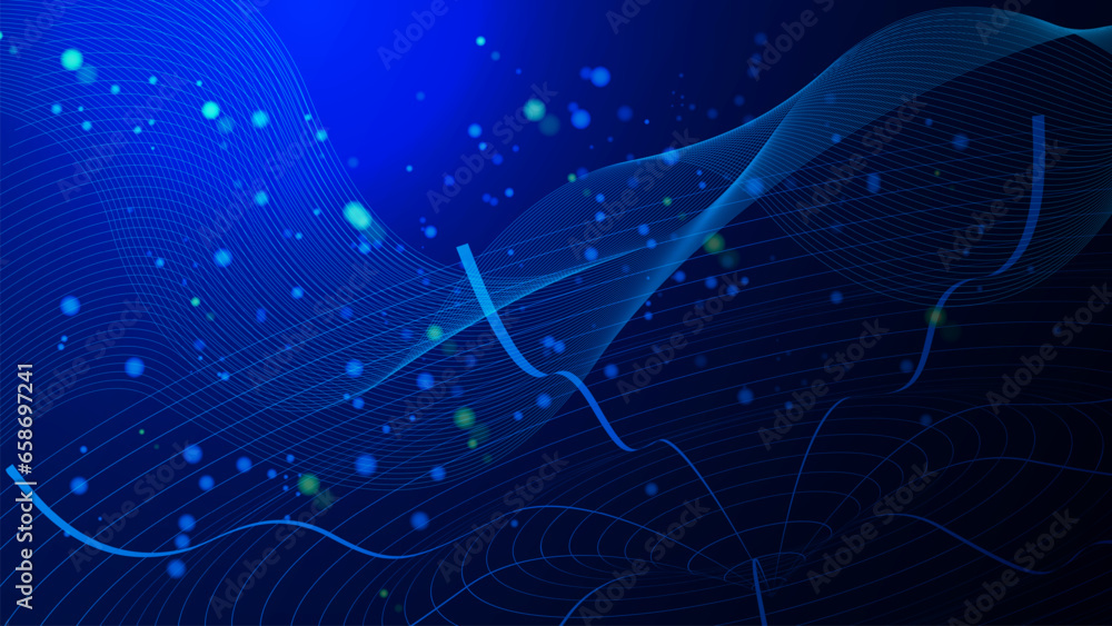 Poster network system with particles for data transmission concept. big data visualization. global communic