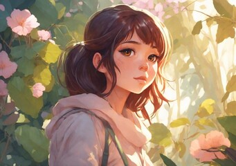 portrait of a girl Generative AI