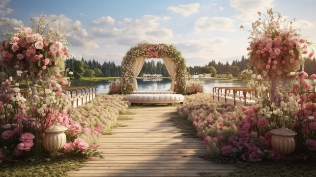 Adorned field for marriage ceremony