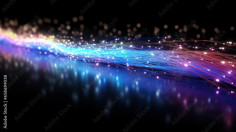 Poster internet tech utilizing fiber optics