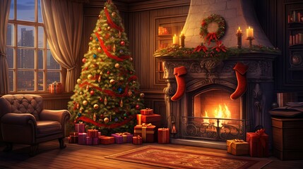 Festive indoor Christmas decor