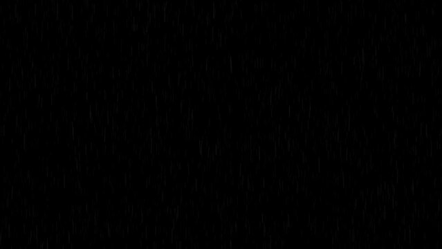falling rain on black background 