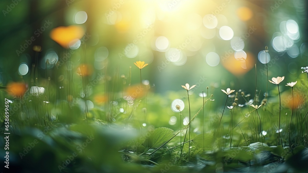 Poster gorgeous bokeh backdrop in nature