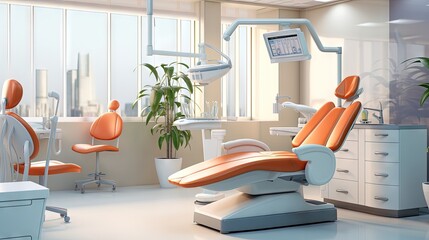 Dental clinic s interior and medical gear