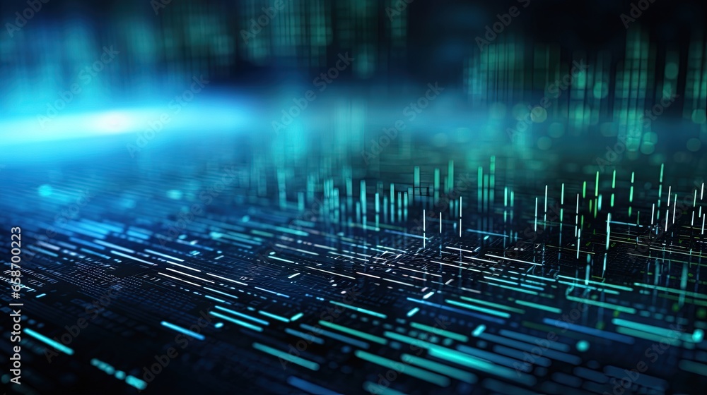 Poster Abstract technology background with computer script 3D illustration related to programming code and software development