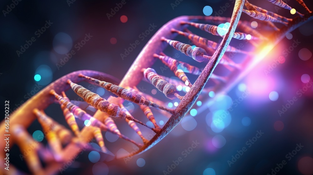 Aufkleber innovative medical science and biotechnology concept manipulating and replacing parts of luminous dn