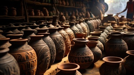 Fototapeta na wymiar Bangladesh s traditional earthen pottery