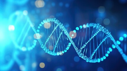3D illustration of genetic research on a blue background