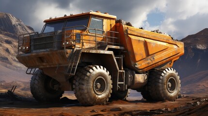 Dump truck transporting valuable minerals