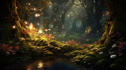 Obraz na płótnie Canvas Glimmers in enchanted woods