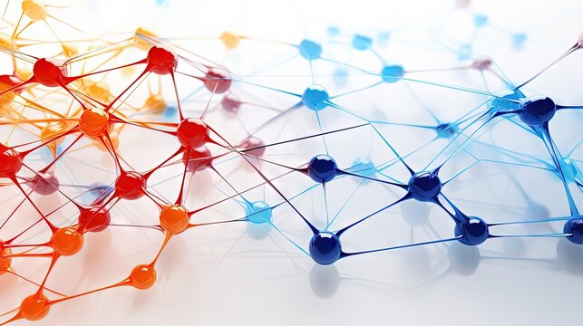 Connecting entities Online networking social media internet communication summarized Smaller network within a larger one Network of colored wires on white backdrop with shallow depth of field