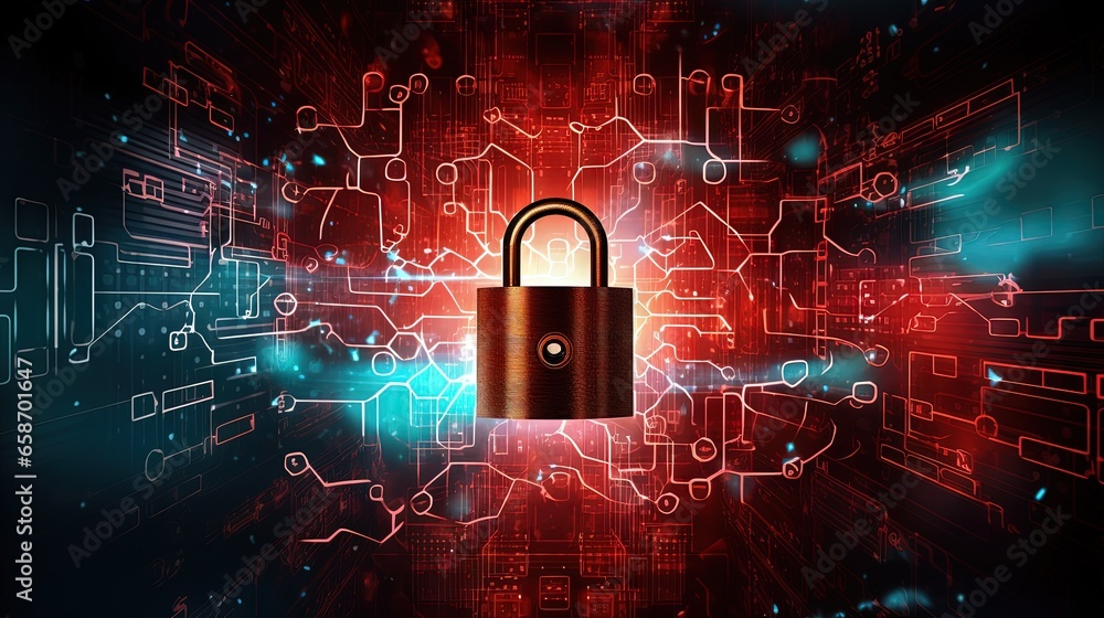 Poster internet security data protection and awareness for cybersecurity on safer internet day in february