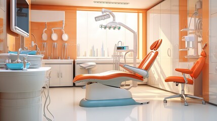 Dental clinic s interior and medical gear