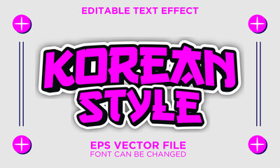 Vector Korean style text effect modern