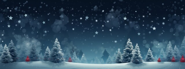 christmas festive background Snowfall Tranquil Christmas scene with falling snow and fir trees. Empty  copy space for creative ideas space xmas joyful greeting seasonal backdrop - obrazy, fototapety, plakaty