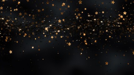 Star particles on a black background. A scattering of sparkling stars.