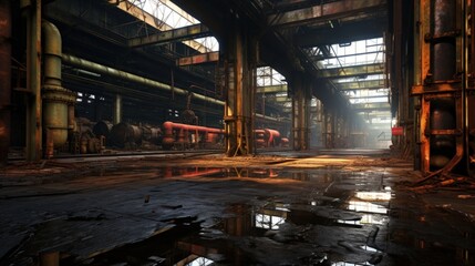 Abandoned Bethlehem Steel factory in Pennsylvania once a prominent US steel industry site now in ruins - obrazy, fototapety, plakaty