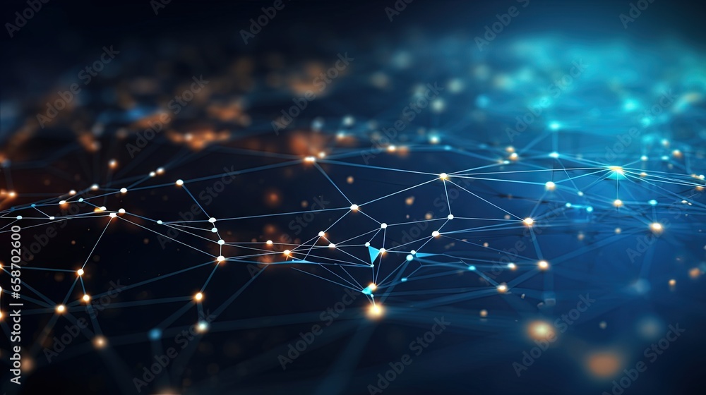 Poster cybersecurity technology and data protection in the digital world internet network communication wit