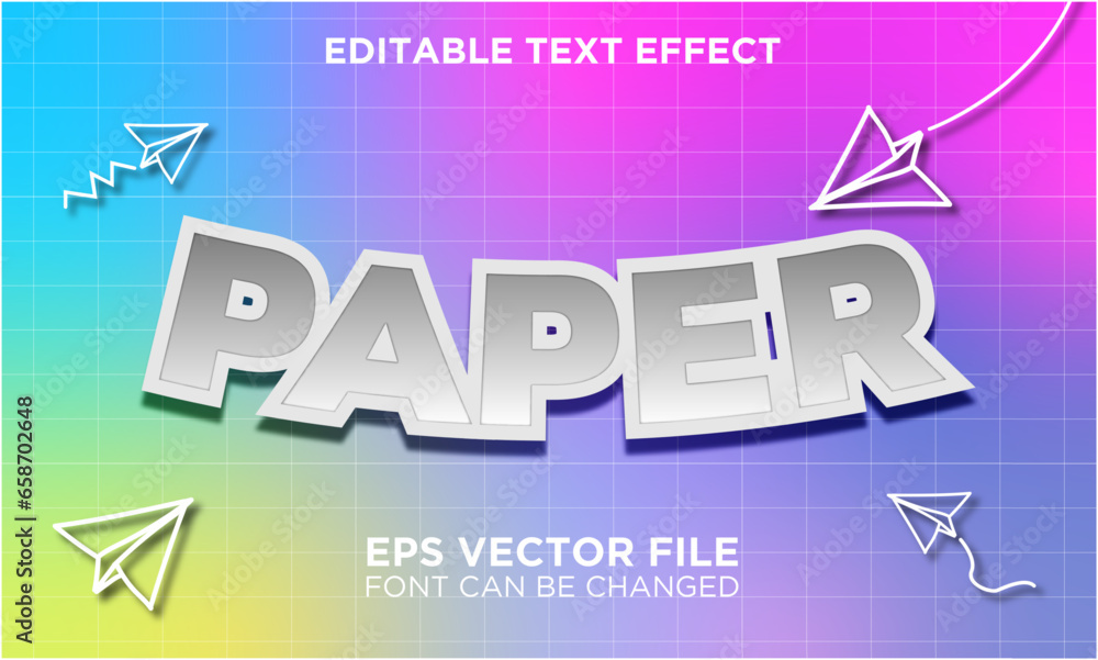Sticker vector paper text effect