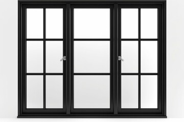 isolated black window on white background. Generative AI