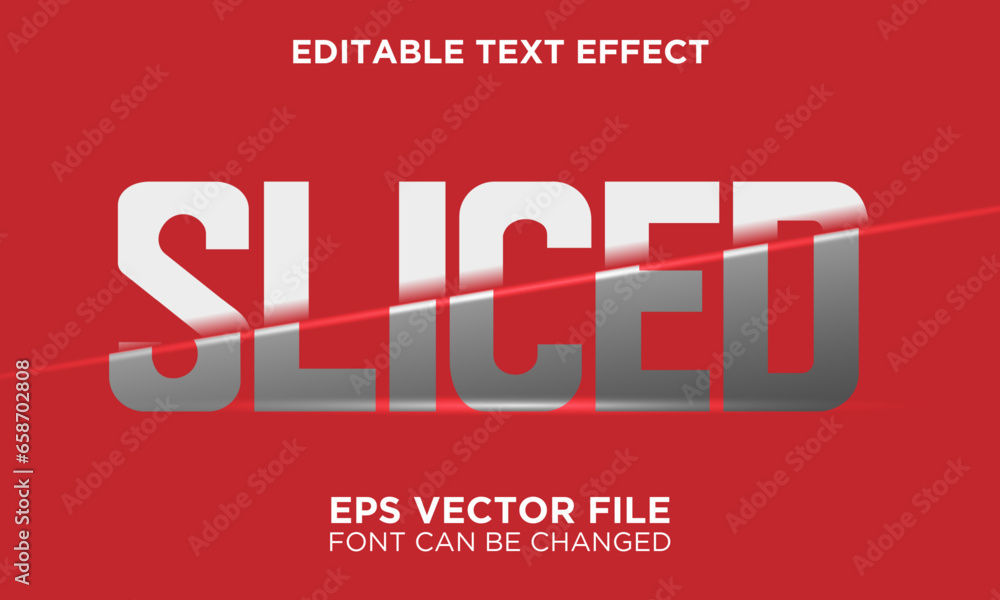Sticker vector sliced text effect style