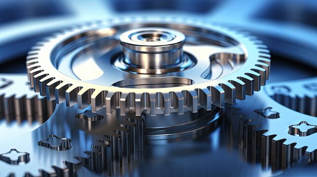 3D rendering of engaged customers on gearwheels