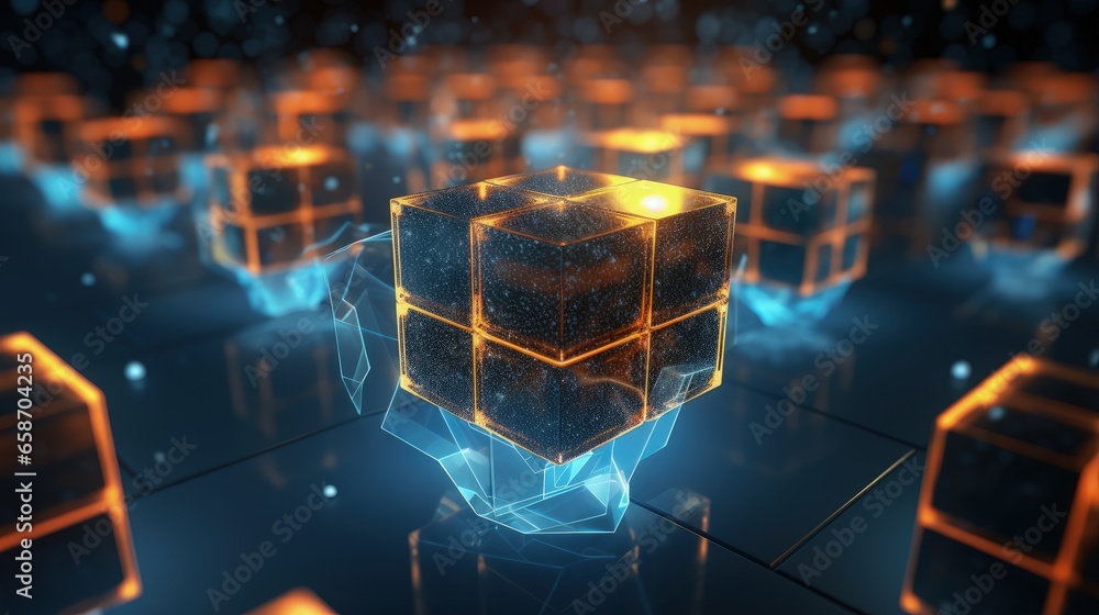 Poster blockchain concept in technology context