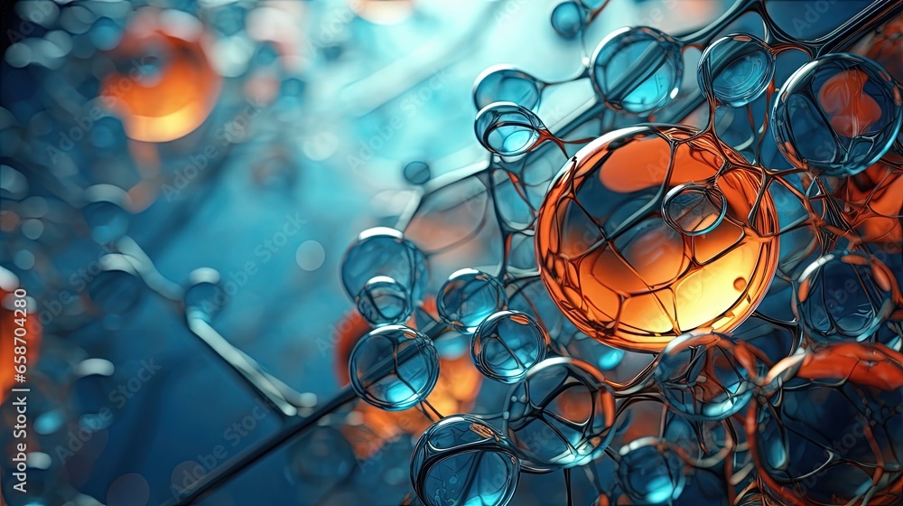 Aufkleber abstract depiction of cellular structures incorporating geometric elements representing the concept 