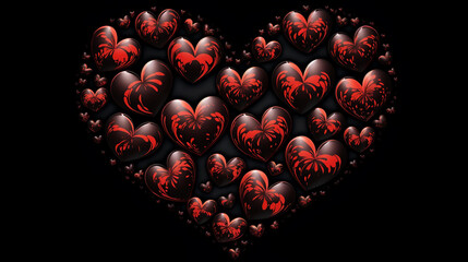 heart made of red roses