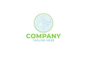 bull trade technology line art logo vector design