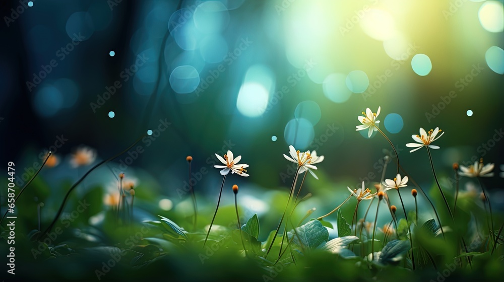 Poster gorgeous bokeh backdrop in nature