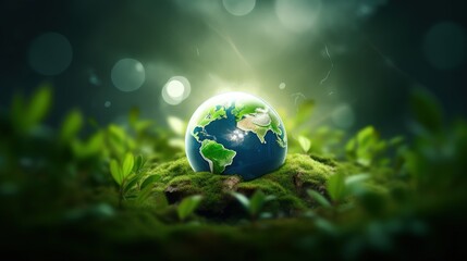 Obraz na płótnie Canvas Battery icon with globe and leaf energy efficiency Earth Day World Environment Day eco friendly 3D render