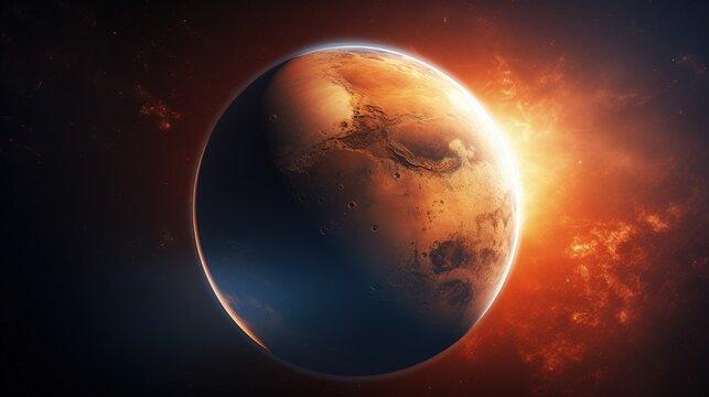 Best quality planet in our solar system Mars with all other planets Image elements provided by NASA