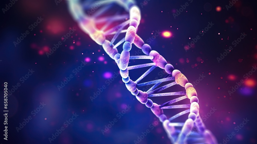 Poster innovative medical science and biotechnology concept manipulating and replacing parts of luminous dn