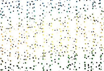 Light Blue, Yellow vector template with crystals, circles, squares.