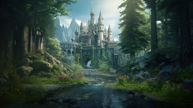 Enchanting forest castle