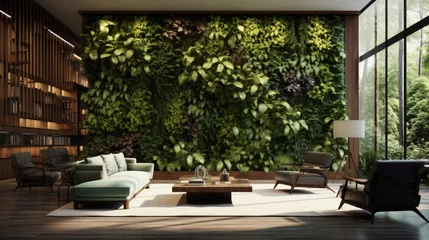 Papier Peint photo Jardin 3D rendering of an indoor vertical garden in interior design