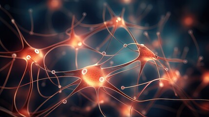 Abstract background of high tech process involving linked cells in the neural network concept