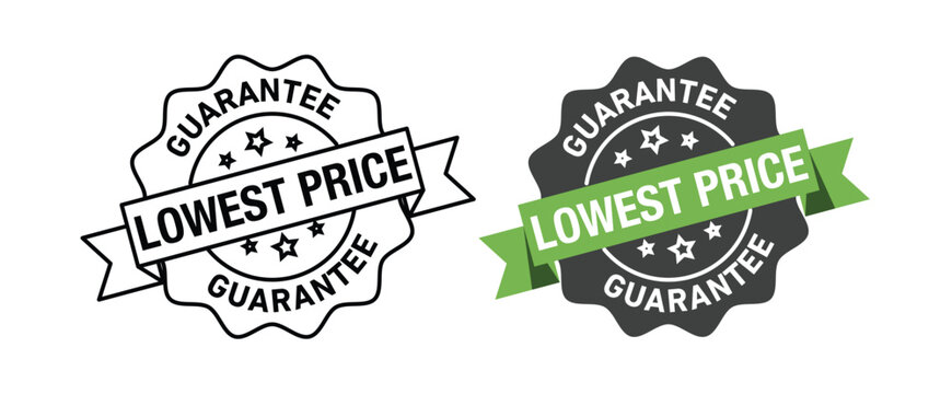 Lowest price guarantee rounded vector symbol set